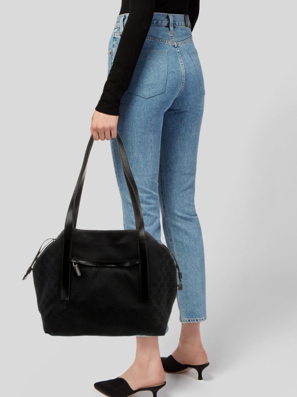 Gucci GG Canvas Black Tote Bag